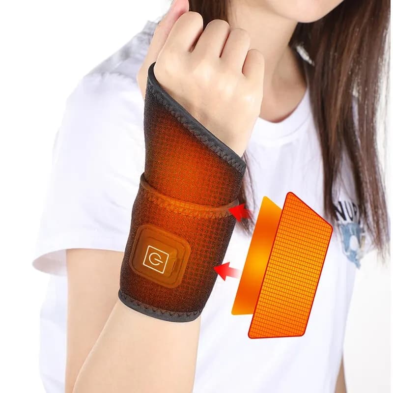 Protezione Riscaldante per Polso, Supporto Sportivo Traspirante USB, Massaggiatore per Mani, Fascia da Polso con Cuscinetto, Dispositivo per la Cura della Salute