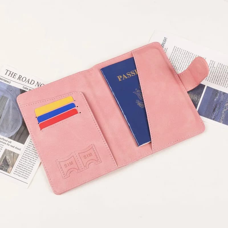 Porta Passaporto da Viaggio in PU con Scomparti Multipli per Carte, Custodia per Passaporto, Porta Biglietti Aerei, Accessori da Viaggio