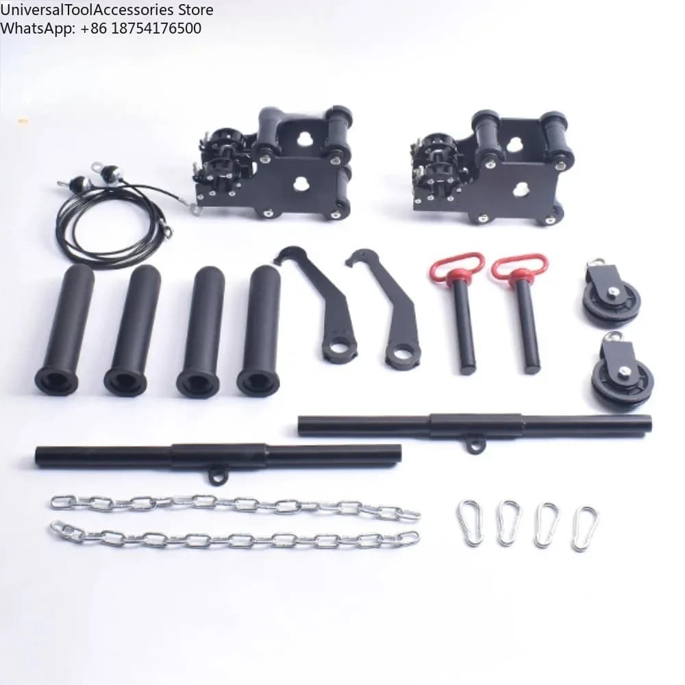 Accessories for Rack CF Mounted to Power Cage 3x3, Including Weight Cables and Bushings