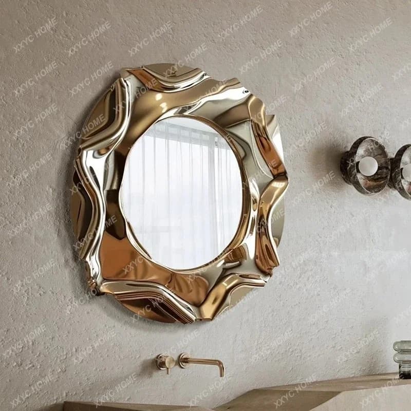 JJLight Specchio decorativo per soggiorno in plastica irregolare creativa di lusso Specchio per trucco americano Specchio da parete a forma speciale per bagno