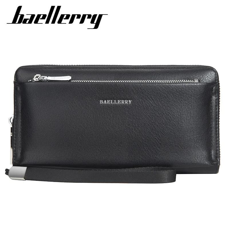 Portafoglio Lungo Casual da Uomo Baellerry, Borsa per Telefono in Morbida Pelle PU, Elegante Borsa Multifunzionale con Cerniera per Affari