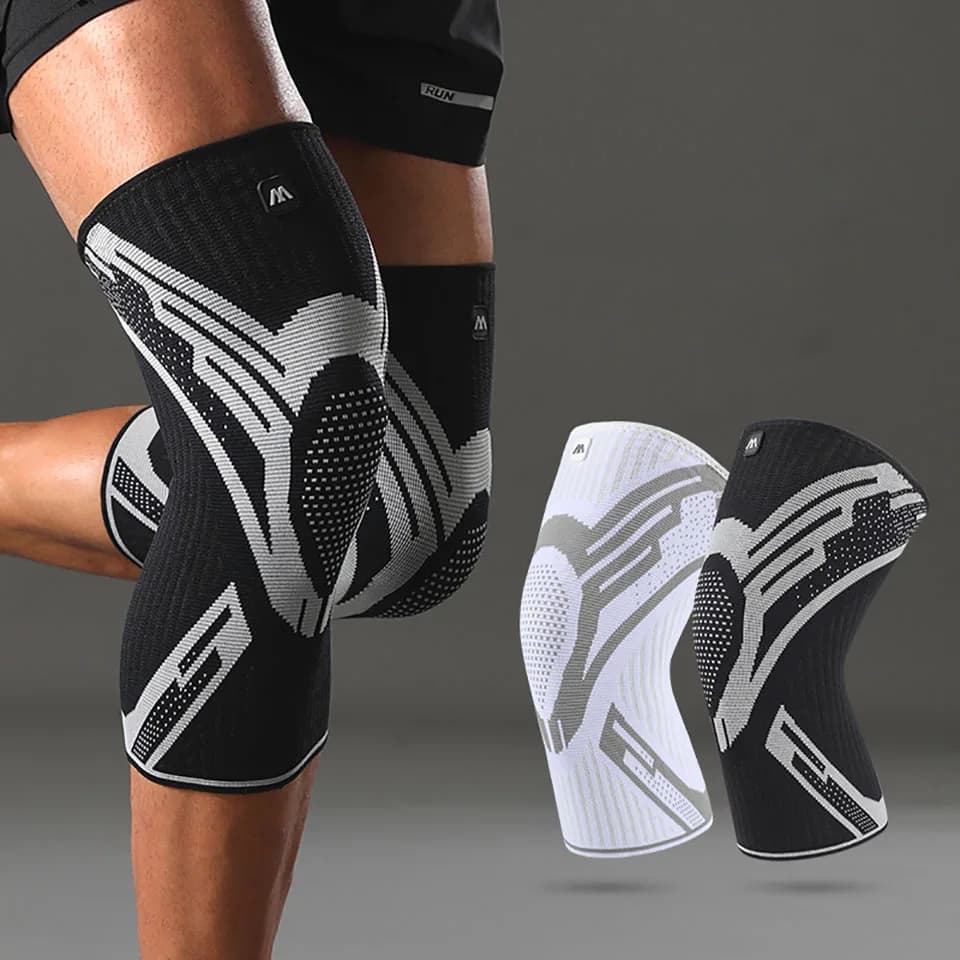 Compression Knee Support Sleeve Elastic Breathable Knee Pads Brace Springs Gym Sports Protector Basketball Volleyball Running