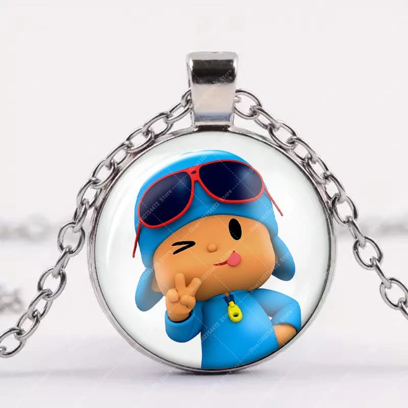 Cartoon Creative Necklace Pocoyoed Anime Charm Necklaces Cute Accessories Chain Fashion Jewelry Ornament Pendant Birthday Gifts