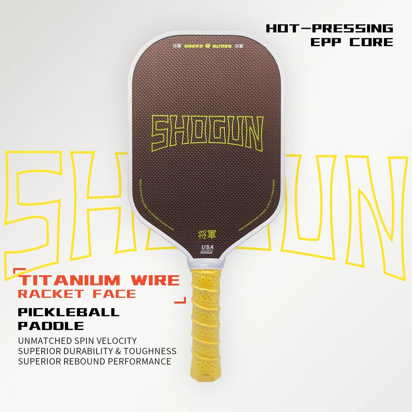 Universal Hot Press Foam Pickleball Paddle Titanium Alloy T700 Carbon Fiber Competition Grade USAPA Approved