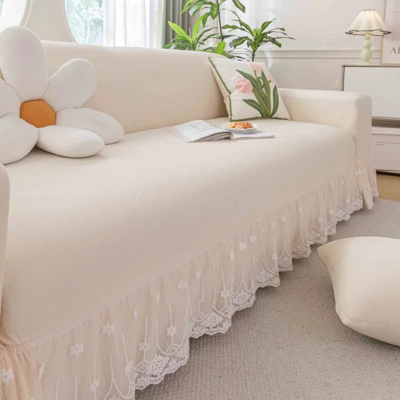 Copridivano Elastico Spesso Antipolvere Jacquard Elasticizzato per Divani da 1/2/3/4/5 Posti, Arredamento Soggiorno Casa