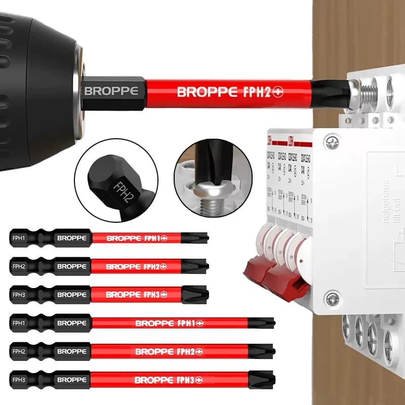 Cacciavite per elettricista Punta per cacciavite PZ/FL Testa magnetica per lotto Antiscivolo FPH1 FPH2 FPH3 Cacciavite per presa Pannello interruttori pneumatici