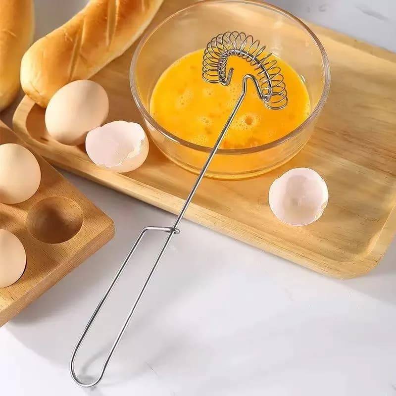 Frusta a Molla Portatile in Acciaio Inossidabile, Sbattitore per Uova, Utensile da Pasticceria, Frusta Manuale a Spirale, Frullatore per Latte, Accessorio da Cucina