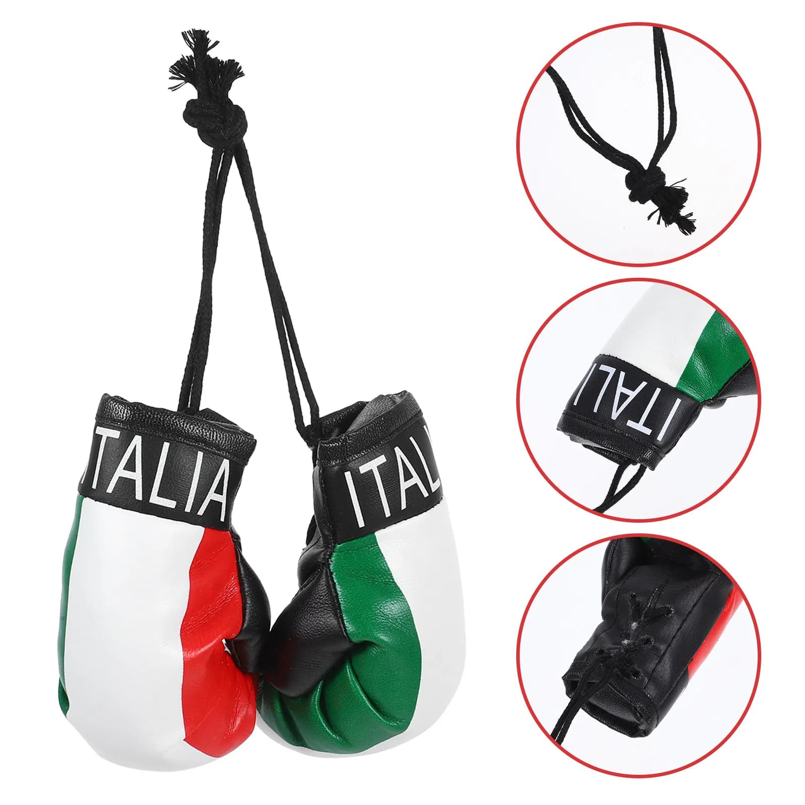 1 Paio di Mini Guantoni da Boxe Pendenti, Ciondolo Patriottico a Forma di Guanto da Pugilato, Decorazione da Appendere, Ornamento per Borsa o Chiavi, Ideale per Auto