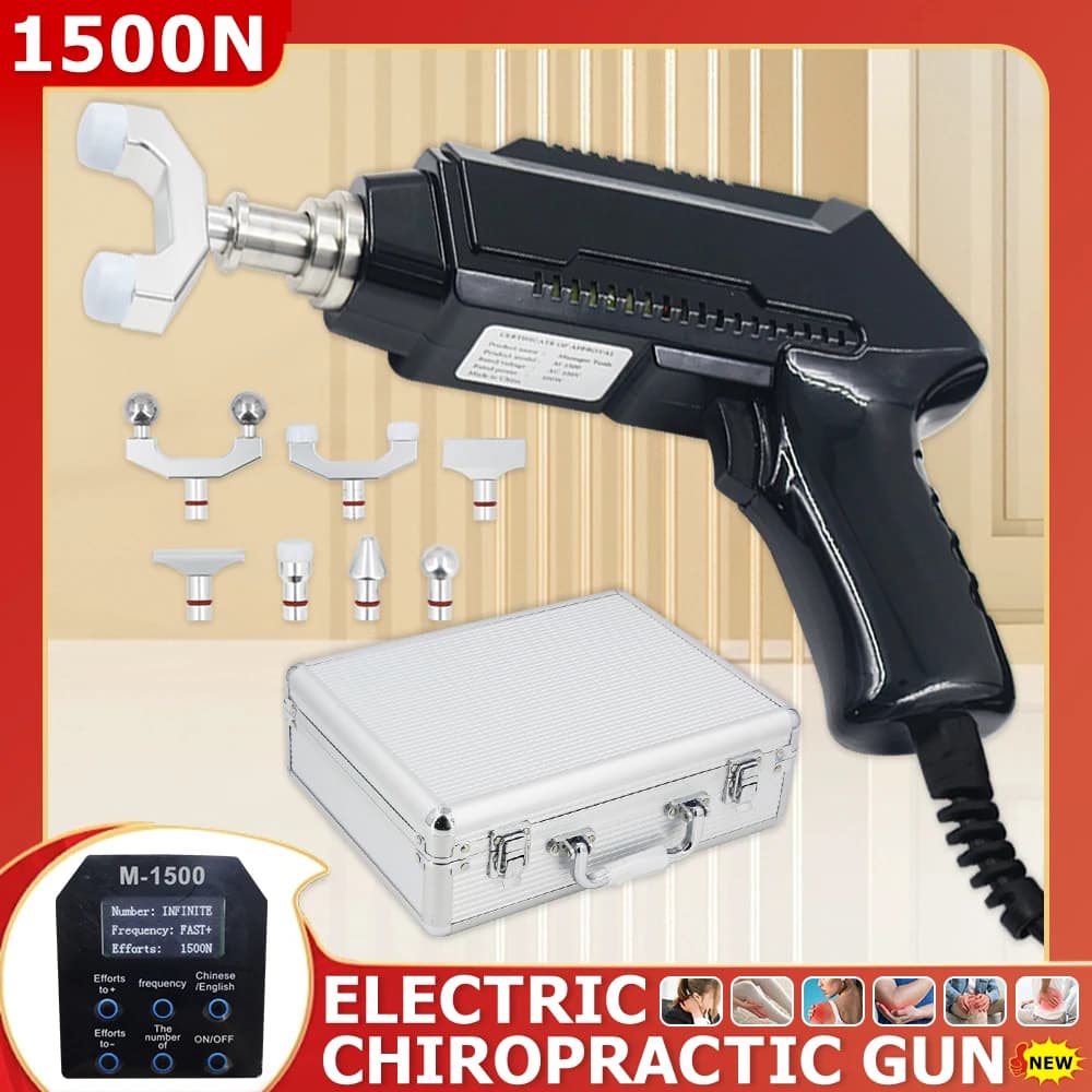 Spinal Correction Electric Gun, 1500N Adjustable Tool, Impulse Cervical Massage, Back Adjustment Tools, Health Care 2026