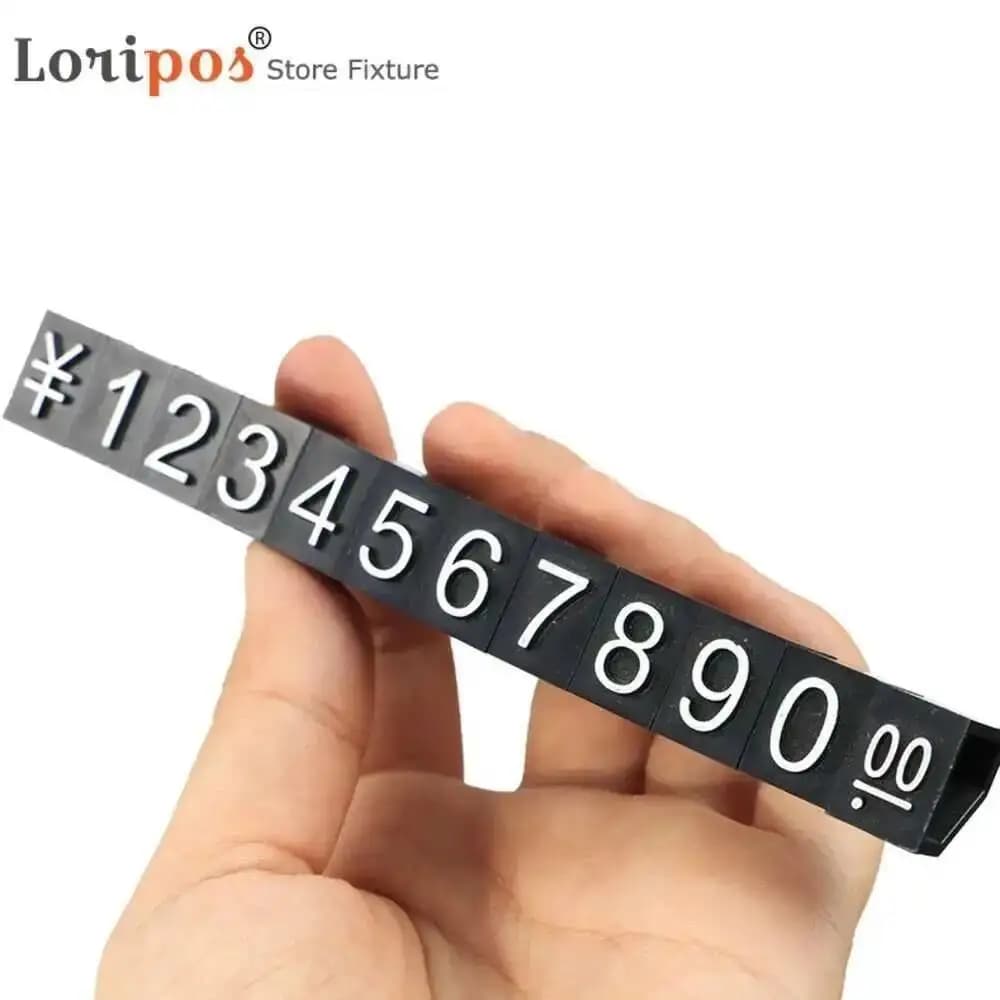 20pcs Digit Price Display Holder Shelf Talker Data Strip Dollar Euro Number Pricing Cubes Stick For Phone Laptop Jewelry