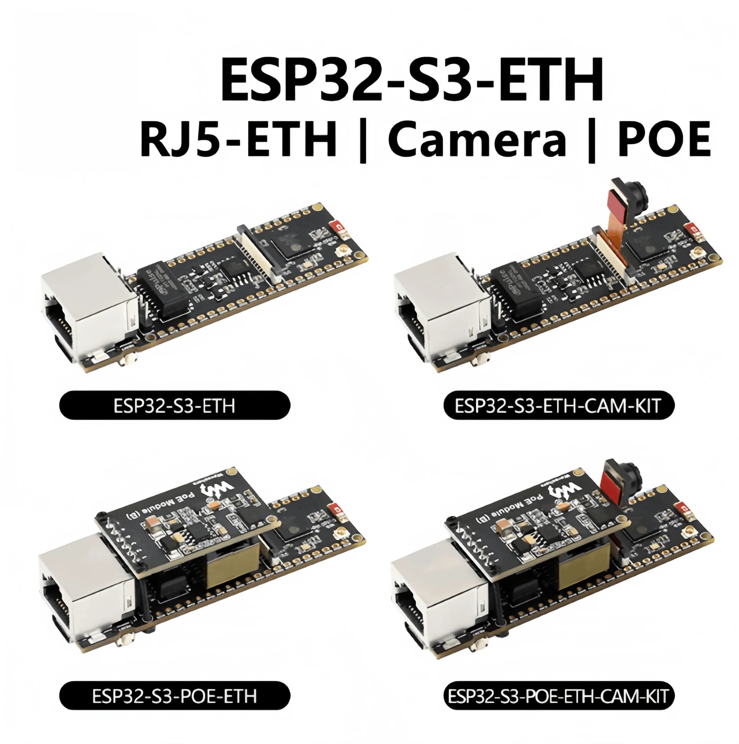 Scheda di sviluppo Ethernet ESP32-S3 ETH Cam con supporto PoE, scheda SD e fotocamera, compatibile con il formato Raspberry Pi Pico