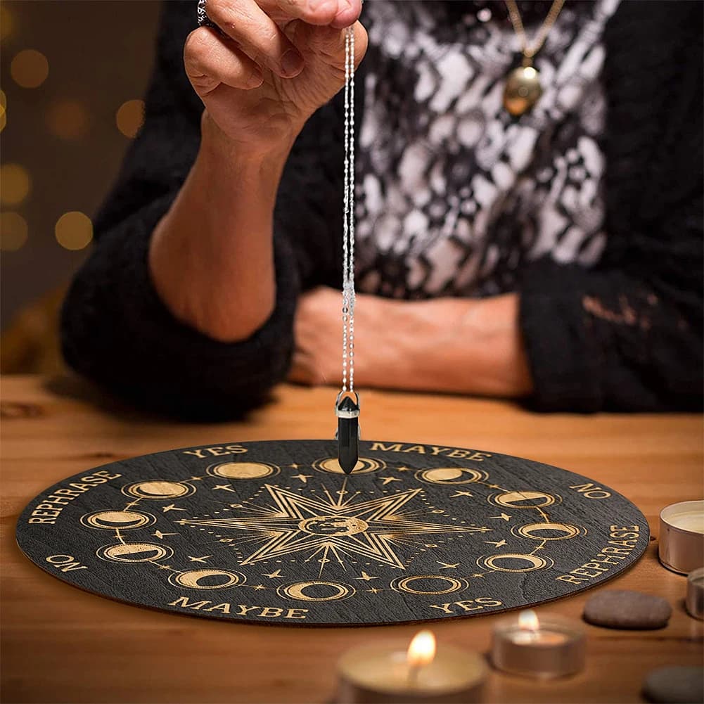 Ornamenti di cristallo di legno tavole di energia modello esagramma carta dei tarocchi scheda di informazioni sulla morologia tavole di divinazione della strega