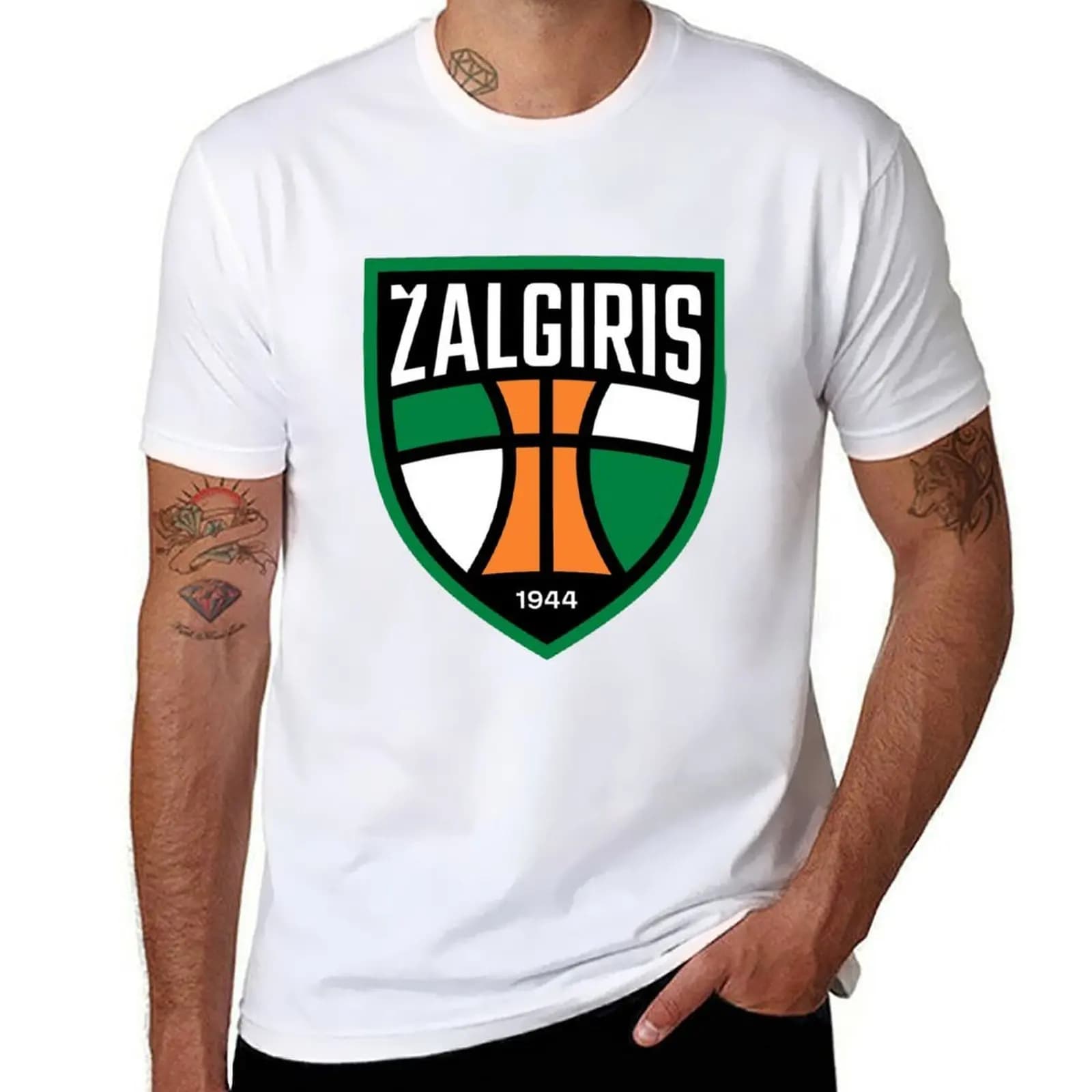 Zalgiris, maglietta da basket club, maglietta da uomo in cotone, confezione di magliette in cotone