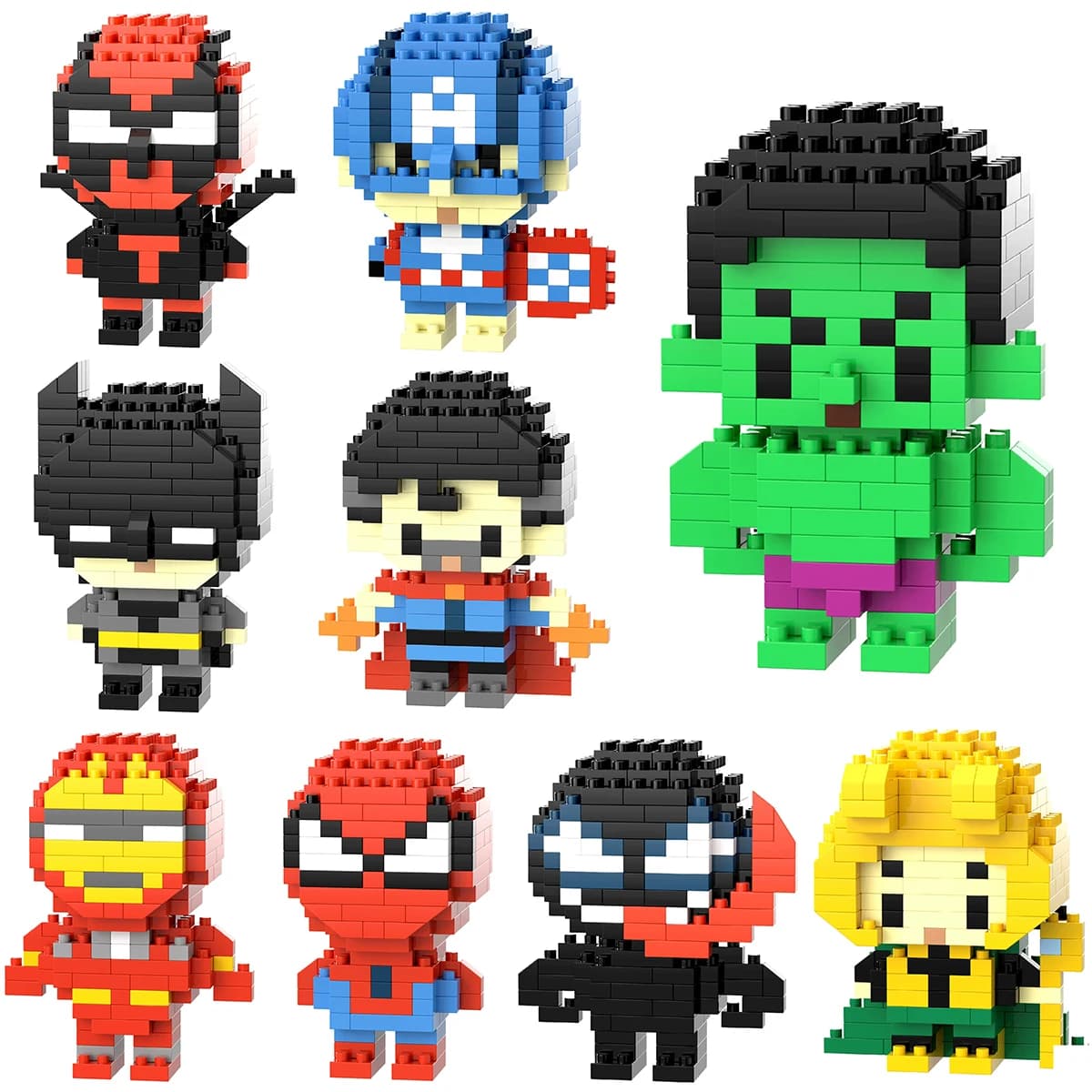 Marval Legends Lego Deadpool Spider-Man Mattoncini da costruzione Iron Man Personaggi dei cartoni animati Giocattoli da costruzione per bambini Regali