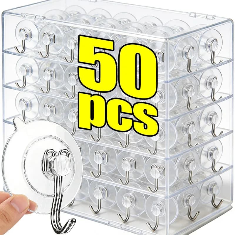 Gancio a ventosa in PVC autoadesivo trasparente per bagno, doccia, porta, parete, porta asciugamani, portaoggetti per finestre in vetro e decorazioni