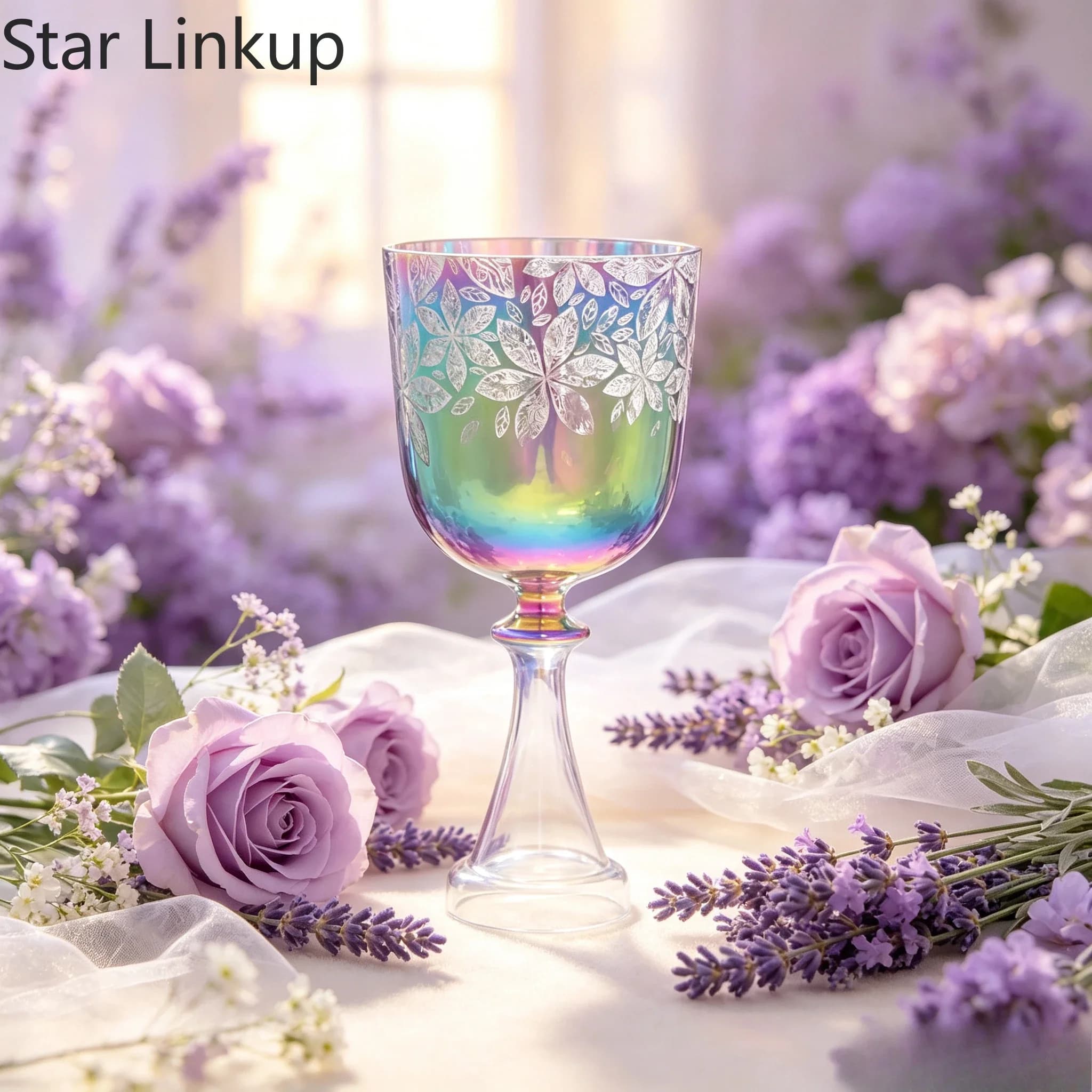 Star Linkup 5 Inch to 8.75 Inch Green Hexagonal Floral Pattern Crystal Singing Chalice Bowl, Premium Resonance Chalice Instrument Applied in Spiritual Meditation, Energy Purification and Professional Sound Healing Therapy