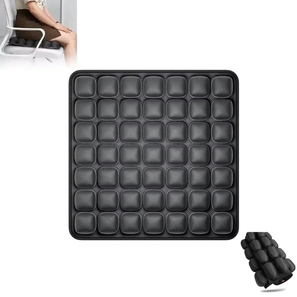 Cuscino per Sedia 3D Portatile con Celle d'Aria, Quadrato, Traspirante, Ergonomico, Leggero, ad Alto Rimbalzo, per Viaggi
