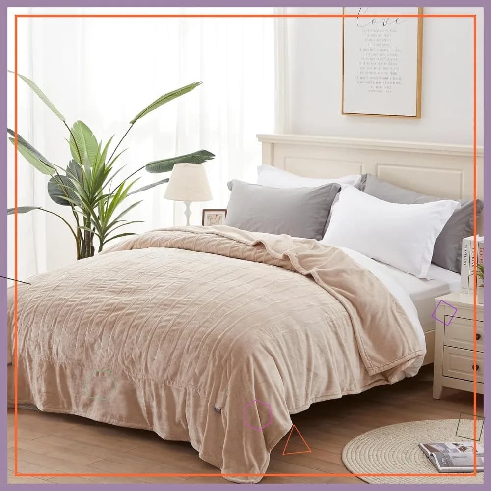 Coperta Elettrica Riscaldata a Grandezza Naturale con 10 Livelli di Calore, Spegnimento Automatico, Riscaldamento Rapido, Lavabile in Lavatrice (72x84 Pollici, Beige)