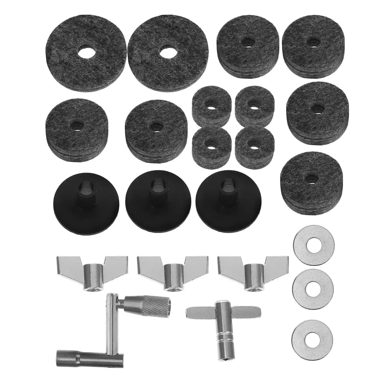 Set di 23 Pad in Feltro per Piatti Musicali, Design Antiscivolo, Durevoli, Universali, Migliorano l'Esperienza di Percussioni, Set di Accessori per Piatti