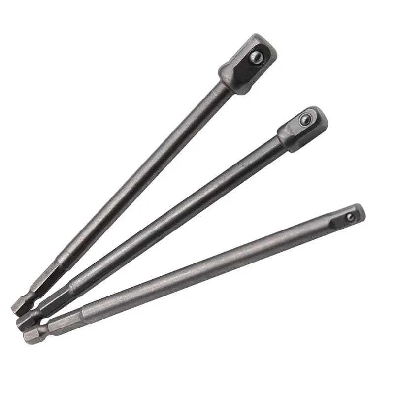 3pc 150mm Adattatore Vite Elettrica 1/2 Driver Testa Quadrata 3/8 Esagonale 1/4 Adattatore Esteso Strumento Set di Accessori