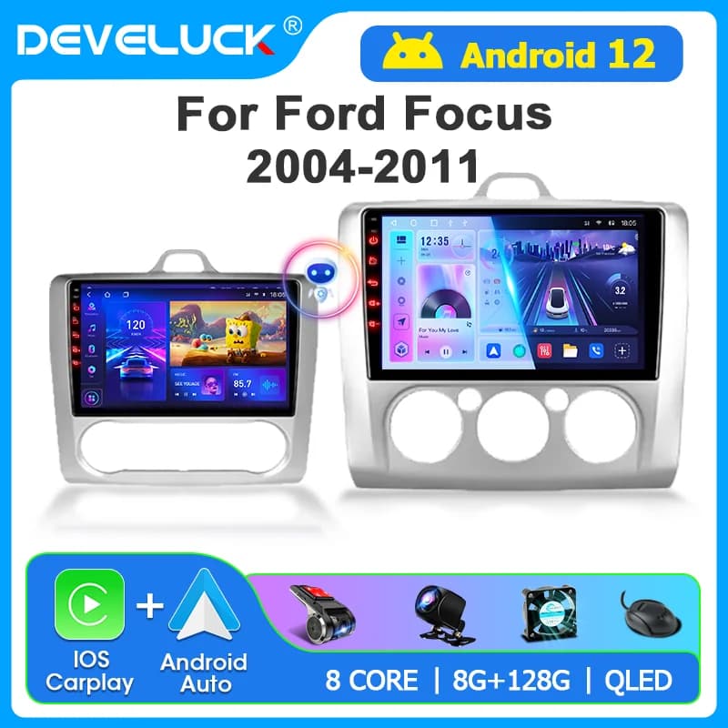 Develuck 2 Din Android 12 autoradio per Ford Focus 2 2004-2011 lettore Video multimediale navigazione GPS RDS Carplay schermo Stereo