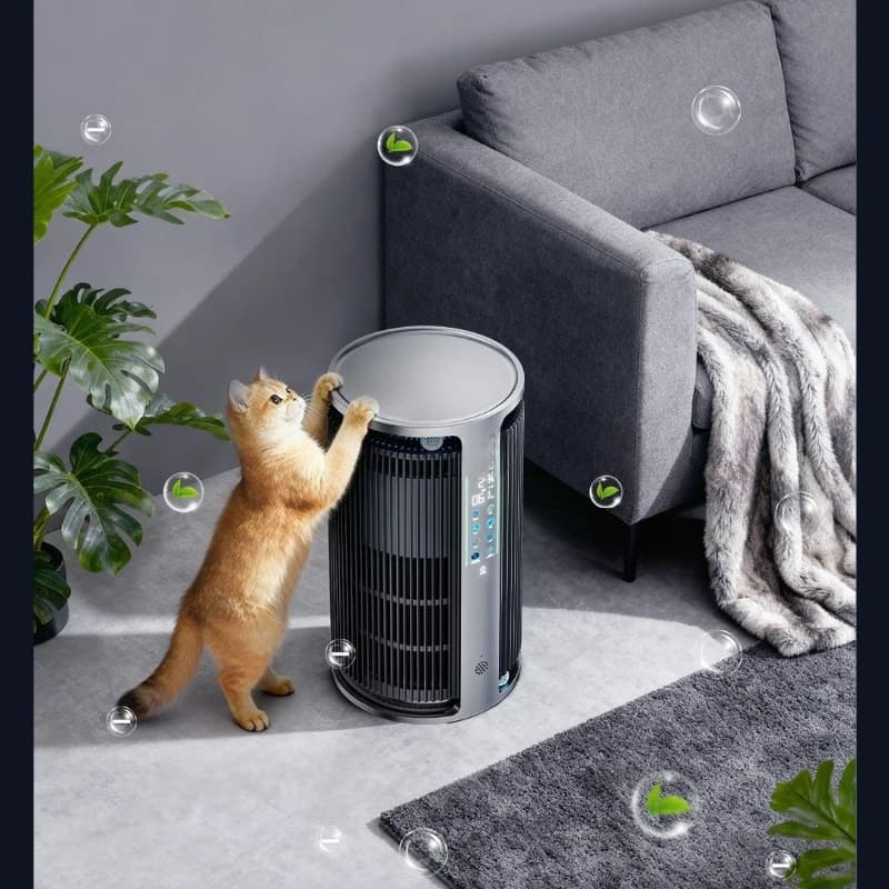 Purificatore d'aria per la casa, aspira peli di cani e gatti, deodora gli odori