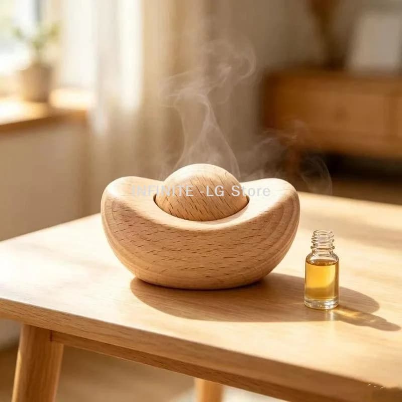 Natural Beech Wood Essential Oil Diffuser Long Lasting Scent Dispersion Minimalist Design For Home Office Yoga SpaceINFINITE -L