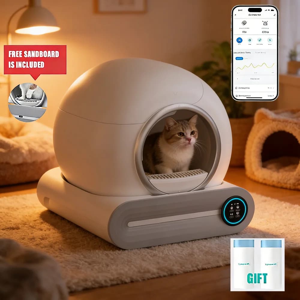 Tonepie 65L Lettiera Automatica Autopulente per Gatti, Toilette Intelligente Completamente Chiusa con Controllo in Inglese, Nuova Versione 2026