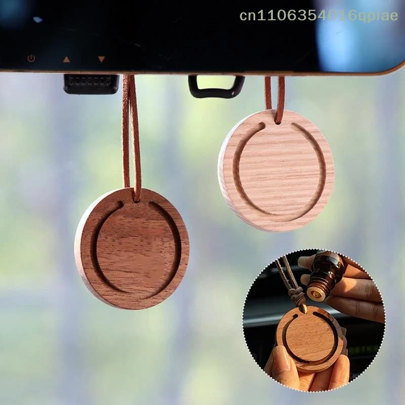 （Summer4）Wooden Car Diffuser Minimalist Style Gift Essential Oil Fragrance Diffuser Hanging For Bedroom Purse Or Car Interior
