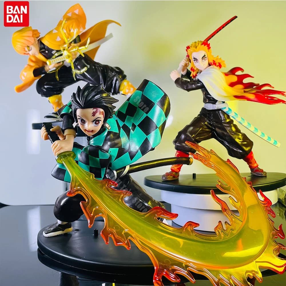 Hot Demon Slayer Anime Figure Tanjirou Agatsuma Zenitsu Kyoujurou Anime Model Action Figures PVC Collection Toy for Children Gift