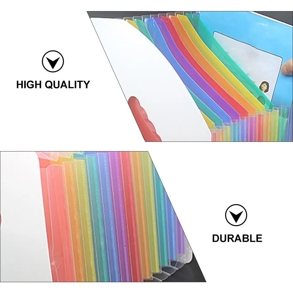 Cartella Portadocumenti Mini Arcobaleno in Plastica, Organizzatore Espandibile a 13 Scomparti per Studenti, Insegnanti e Ufficio