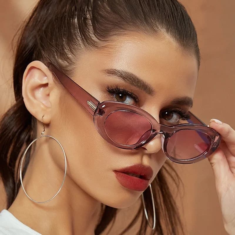 Small Frame Vintage Sunglasses WOMEN Glasses Male Fashion Shades Oval Black Retro
