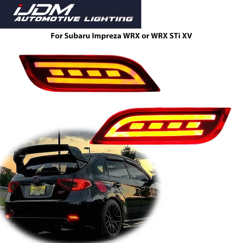 iJDM Per Subaru Impreza WRX STi XV Crosstrek LED Rosso Paraurti Riflettori Luci, Funzione come Fendinebbia Posteriori Freno/Fanali 12V