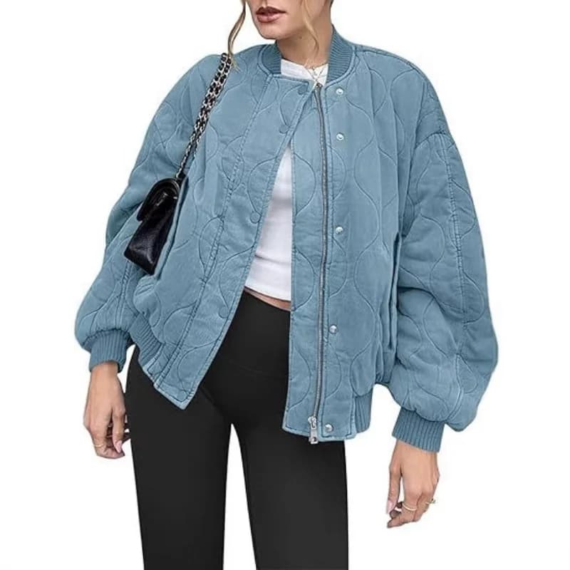 Giacca da Baseball da Donna Larga e Casual Stile Pilota a Maniche Lunghe in Cotone Moda Autunno Inverno 2026