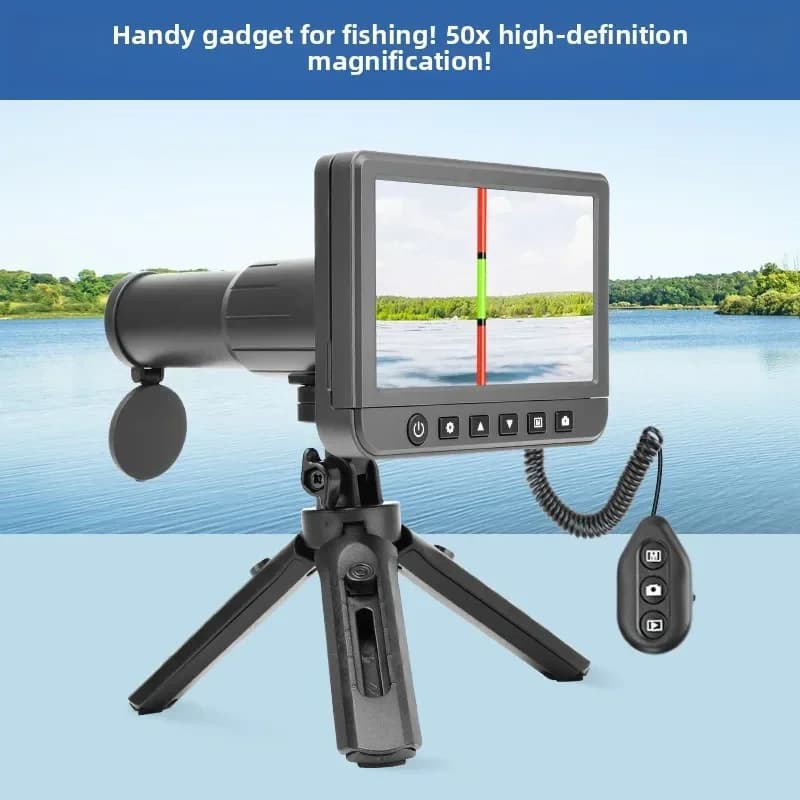 Telescopio da Pesca con Visualizzatore Galleggiante, Schermo ad Alta Definizione per Tiro con l'Arco, Zoom Digitale, Registrazione Fotografica Elettronica