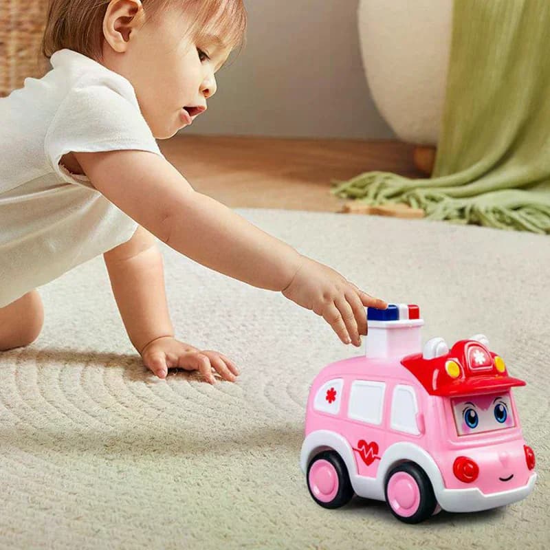 Veicolo a pressione per bambini, mini ambulanza, auto della polizia, camion dei pompieri, escavatore, modello giocattolo, regalo per bambini.