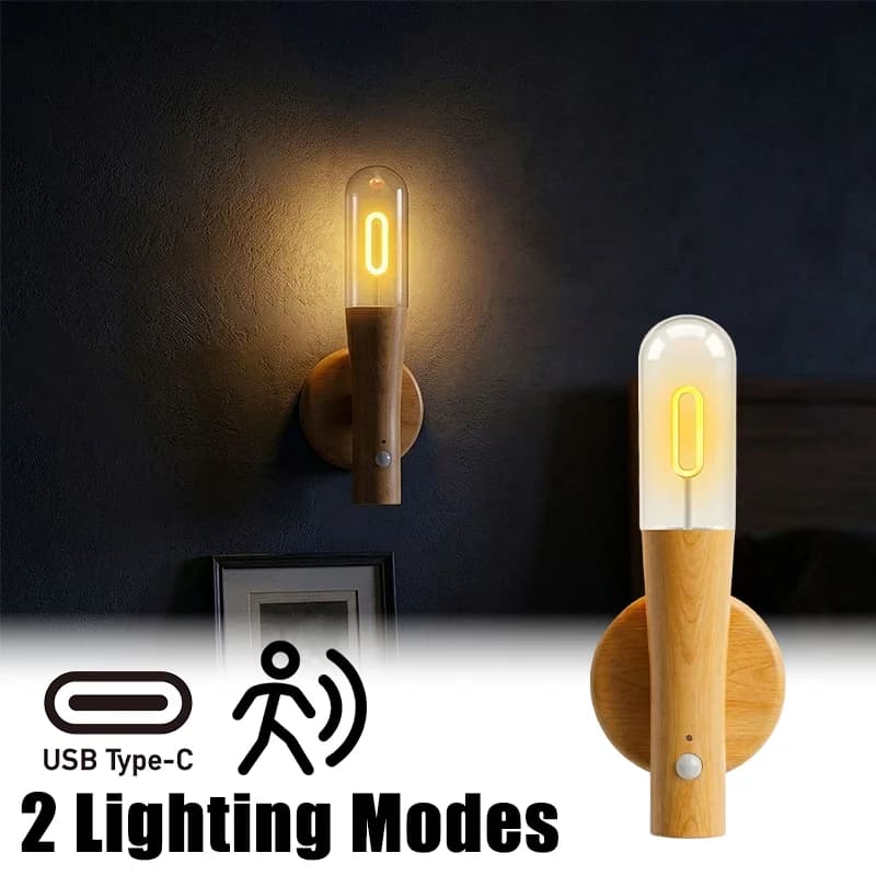 Rechargeable Motion Sensor Night Lamp Wireless Induction Wall Light for Entrance Stairs Bedside Hallway Closet Cabinet