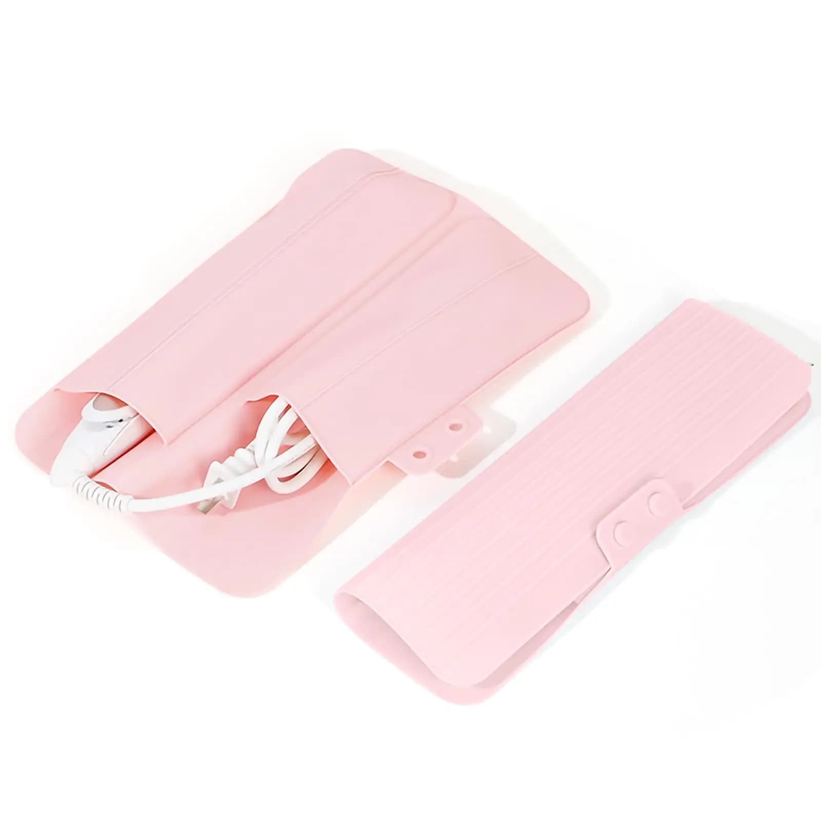 Travel bag for hair tools with heat-resistant mat 2 in 1, flat iron travel case, silicone curling iron mat holder, heat mat for curling