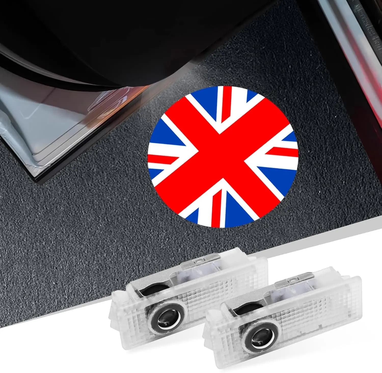 2 Pezzi Luci di Benvenuto a LED per Portiera Auto con Proiezione Emblema Union Jack per Mini F55 F56 F57 R55 R56 R57 R58 R59 R60 R61 Accessori