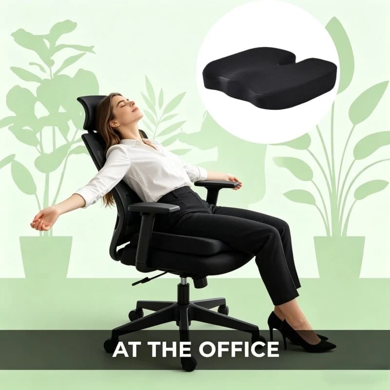 Cuscino da Viaggio in Memory Foam a Forma di U, Supporto Ortopedico per Anca, Cuscino Massaggiante per Auto, Sedia da Ufficio, Sollievo dal Dolore, Uso Domestico e in Viaggio