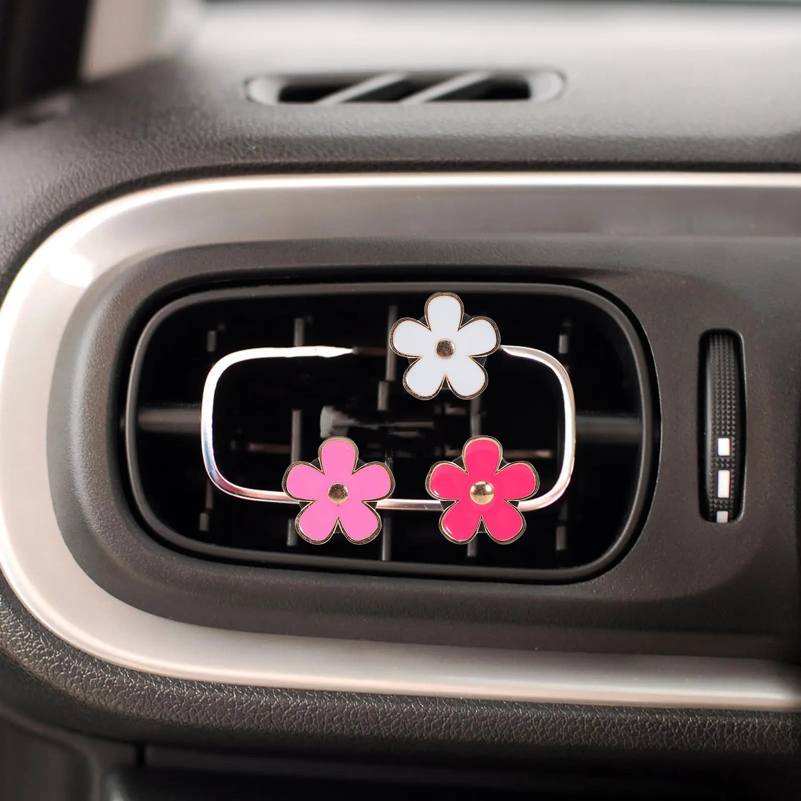 Set di 1 Deodorante per Auto con Clip per Bocchetta d'Aerazione, Design Floreale Accattivante, Clip Creativa per Condizionatore, Decorazione Interna Auto, Diffusore di Profumo