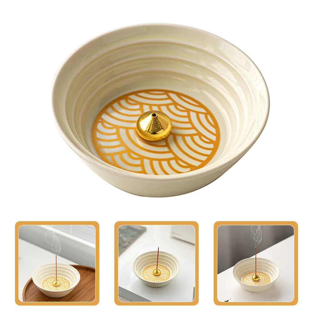 Porta Incenso in Stile Europeo Moderno, Bruciatore di Incenso Decorativo in Ceramica, Diffusore di Aromi da Tavolo per Casa Rilassante