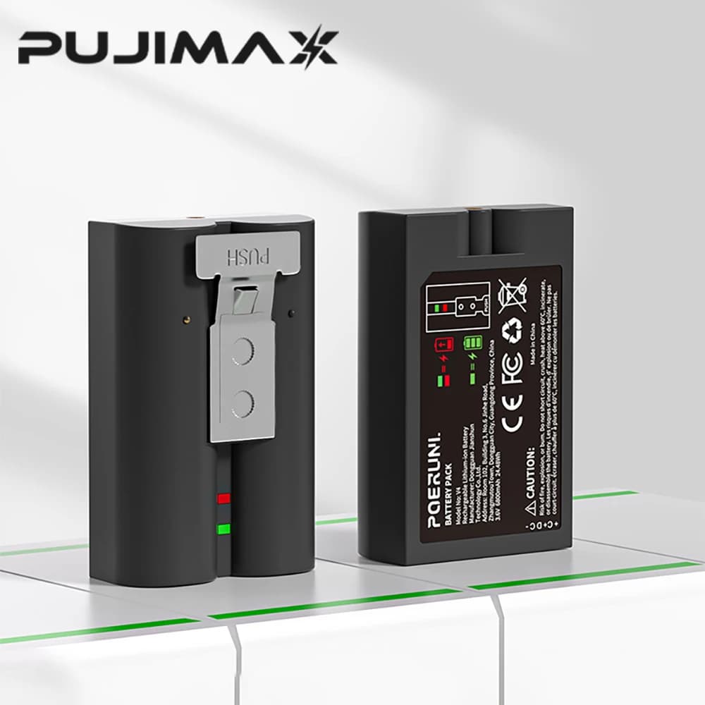 PUJIMAX 6800mAh Batteria ricaricabile agli ioni di litio per Ring-Video V4 Compatibile con Ring Video Campanello Stick Up Cam Batteria 3.65V