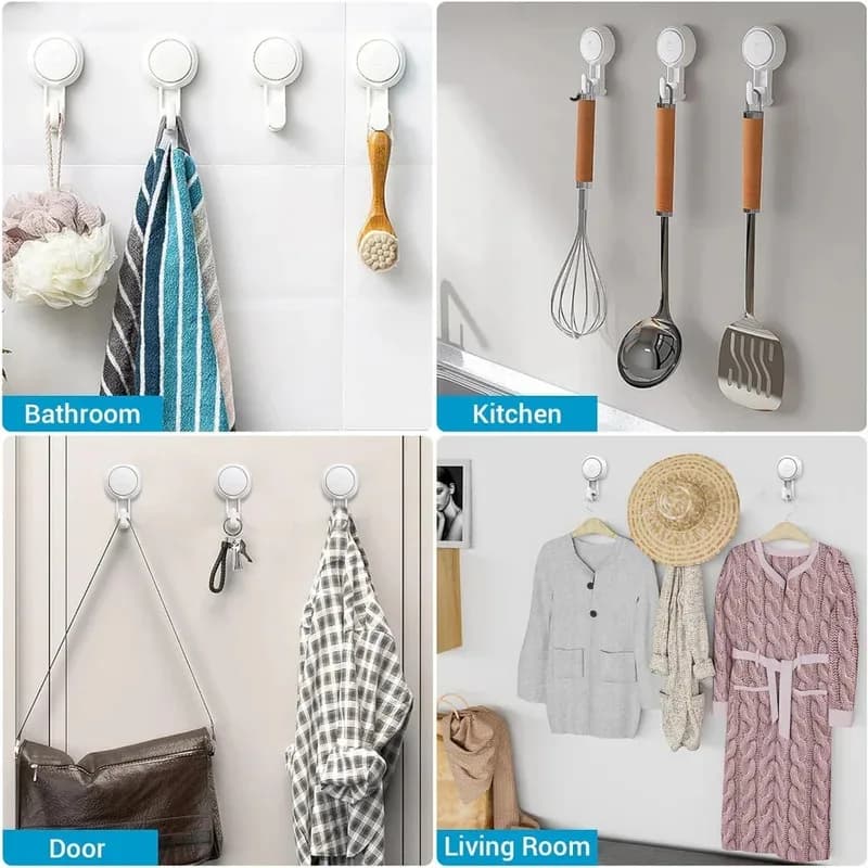 Ganci a ventosa impermeabili resistenti - Forte tenuta a vuoto per asciugamani da bagno e cucina, appendiabiti da parete ​