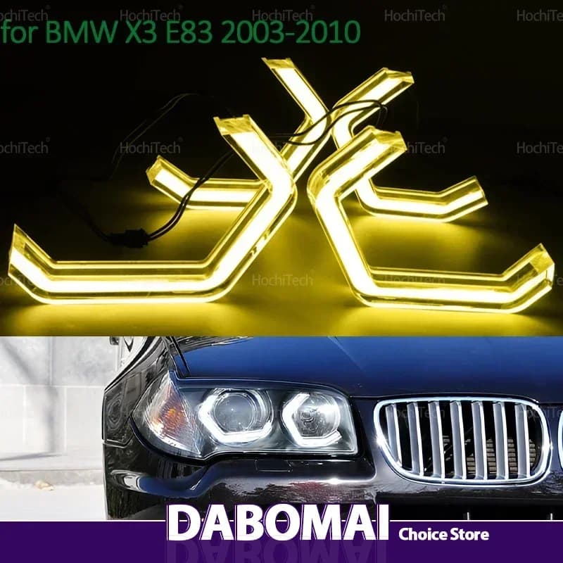 Ultra Bright M4 Style LED Angel Eyes Bulb Ring Lemon Yellow Lamp DRL Styling Light For BMW X3 E83 2003-2010 Car Accessories