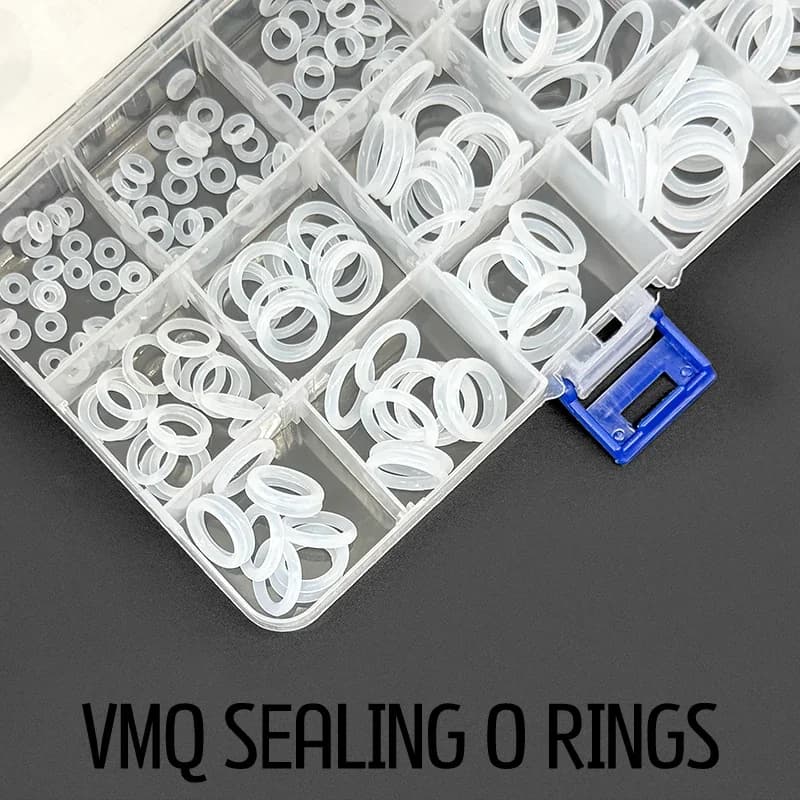 Set di Riparazione O-ring in Silicone Bianco, Guarnizioni Impermeabili e Resistenti all'Olio, in Scatola, Multi-misura per Rubinetti, Macchine e Valvole Idrauliche