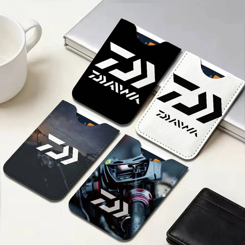 Fishing Tackle Brand D-Daiwa Creative Printed with Leather Protective Case Business Portable Letter Pattern Leather Credit Bags