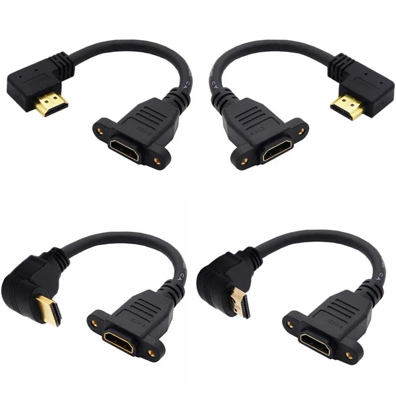 1PCS HDMI Compatible Ultra High-Definition Cable Version 2.0, 4K * 2K/60Hz Male To Female With Ear Fixed Extension Cable Bend