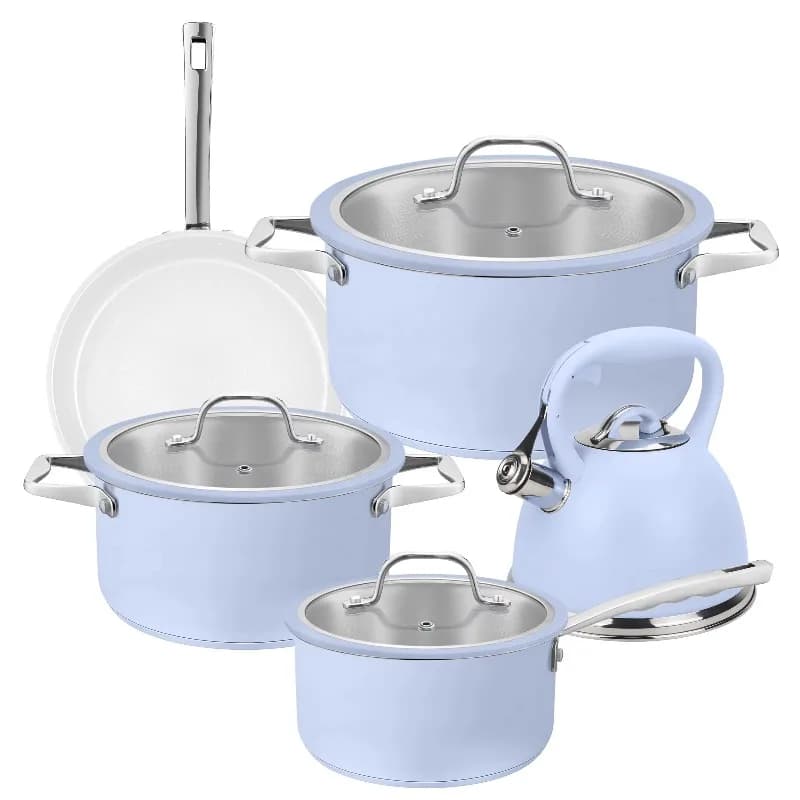 stainless steel cooking pots and pans non-stick soup pan frying pan with kettle cookware