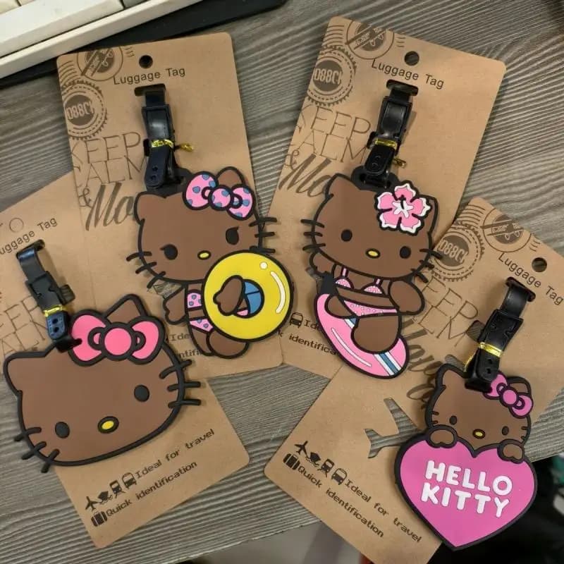 Sanrio Hello Kitty Etichetta per bagagli Valigia ID Indirizzo Titolare Bagagli Etichette d'imbarco Etichetta portatile Accessori da viaggio Regali di compleanno